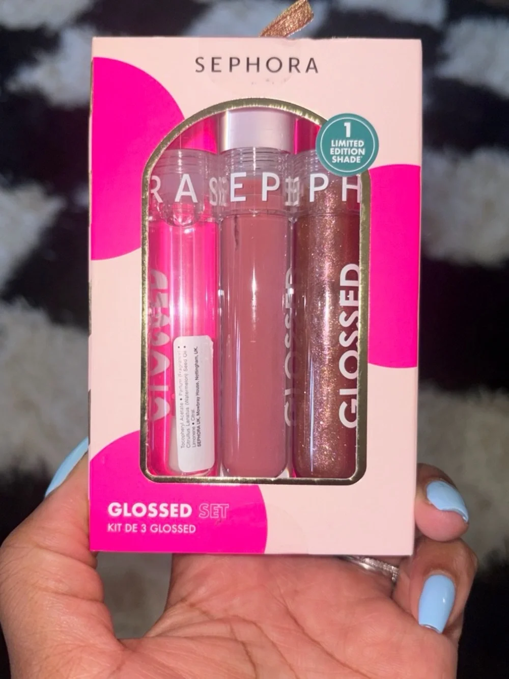 Sephora Glossed Lip Trio — Hot Pink, Mauve Nude & Shimmering Bronze